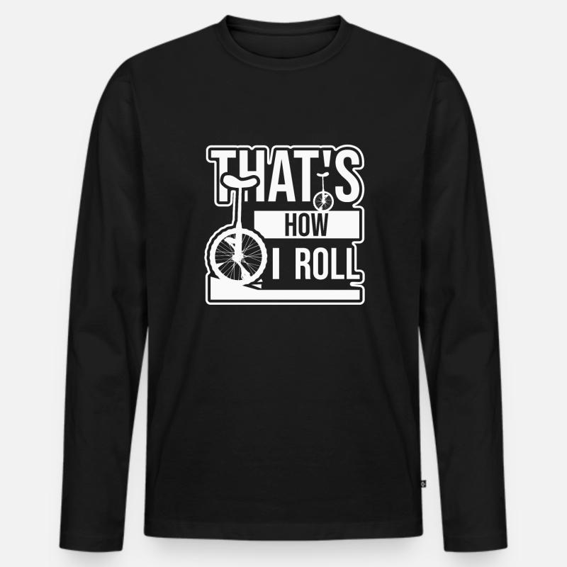 Einradfahren - Männer Premium Bio Langarmshirt - Schwarz