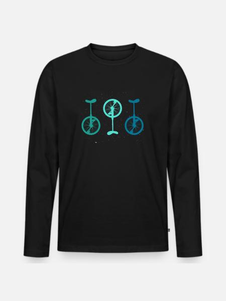 Vintage Einräder - Männer Premium Bio Langarmshirt - Schwarz