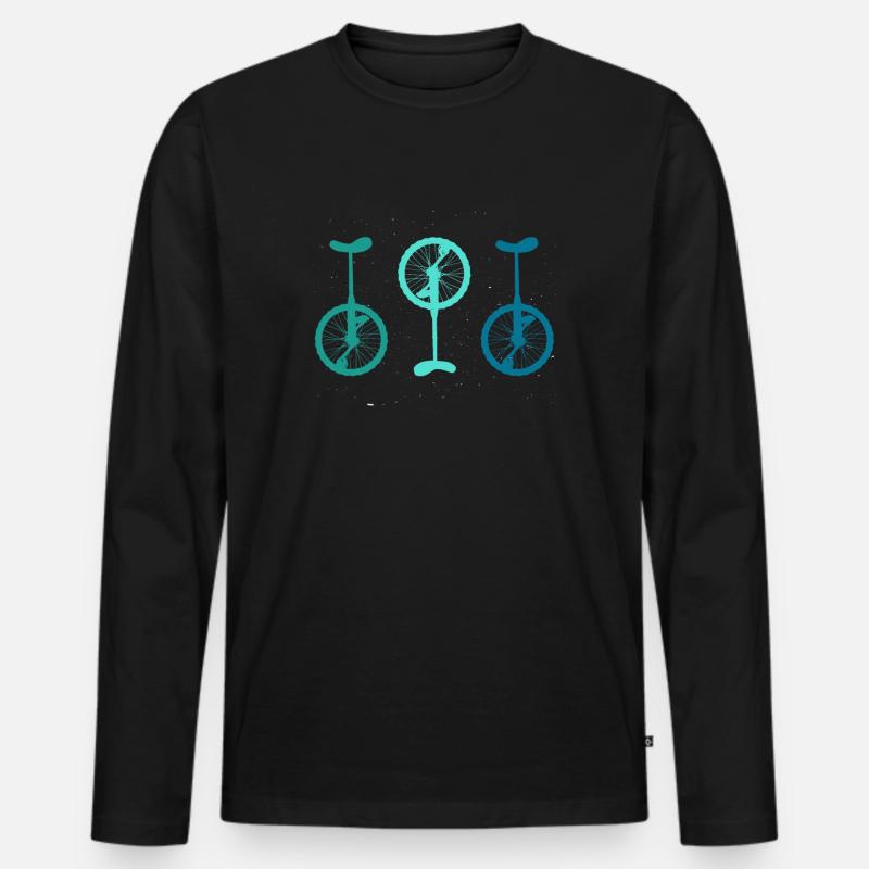 Vintage Einräder - Männer Premium Bio Langarmshirt - Schwarz