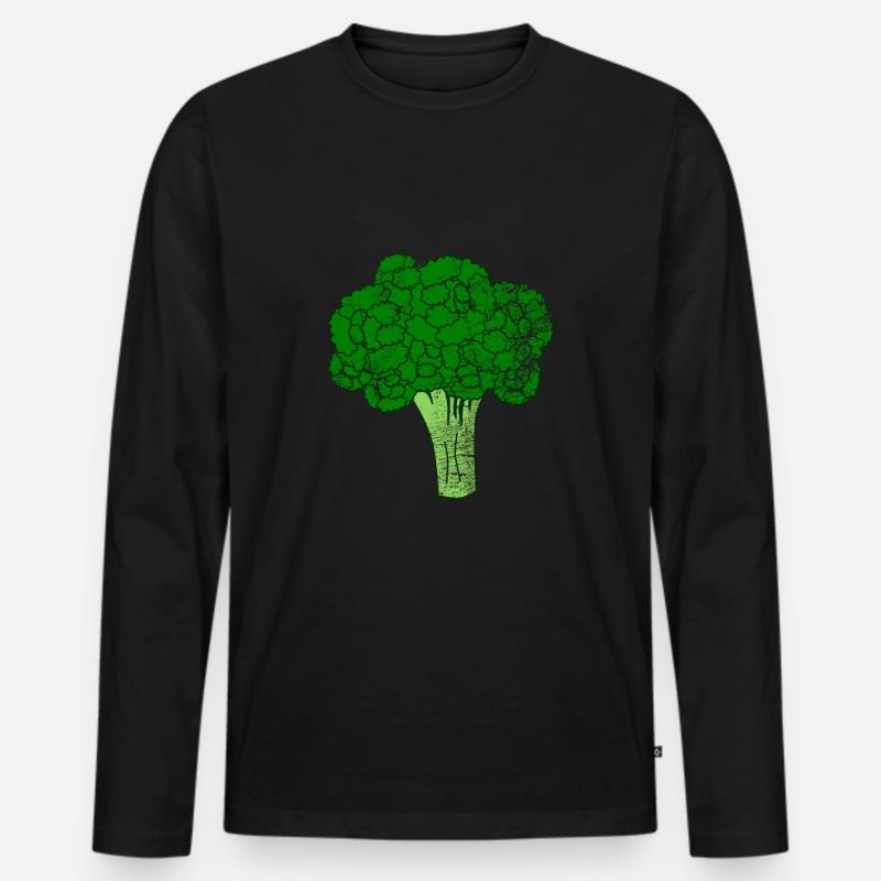 Brokkoli - Männer Premium Bio Langarmshirt - Schwarz