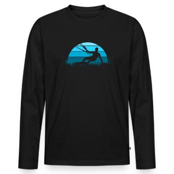 Kiteboard Kitesurfen - Männer Premium Bio Langarmshirt - Schwarz - Vorne - Nico (187cm)