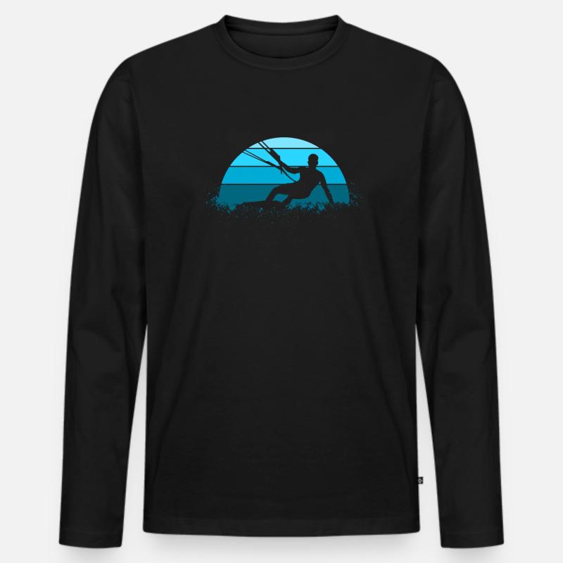 Kiteboard Kitesurfen - Männer Premium Bio Langarmshirt - Schwarz