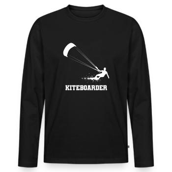 Planche de kitesurf - T-shirt manches longues Premium bio Homme - noir - Devant - Nico (187cm)
