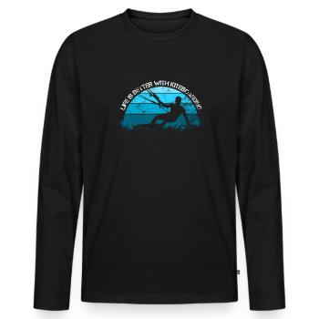 Kiteboarder - T-shirt manches longues Premium bio Homme - noir - Devant - Nico (187cm)