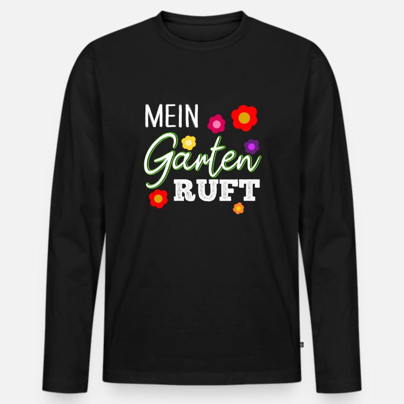Kleingarten - Männer Premium Bio Langarmshirt - Schwarz
