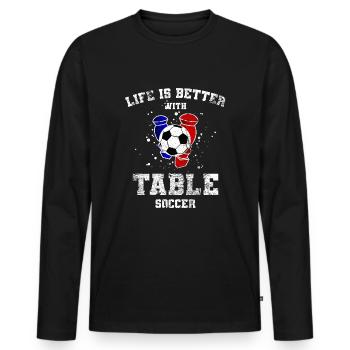 Tischkickern - Männer Premium Bio Langarmshirt - Schwarz - Vorne - Nico (187cm)