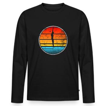 Plongée plongée - T-shirt manches longues Premium bio Homme - noir - Devant - Nico (187cm)