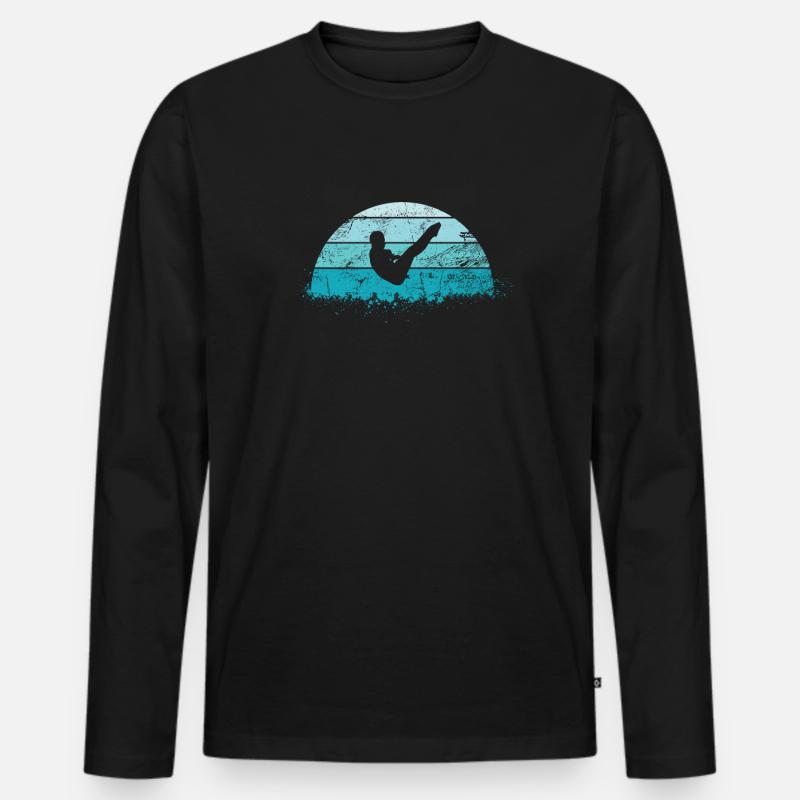 Sprungbrett Turmspringen - Männer Premium Bio Langarmshirt - Schwarz