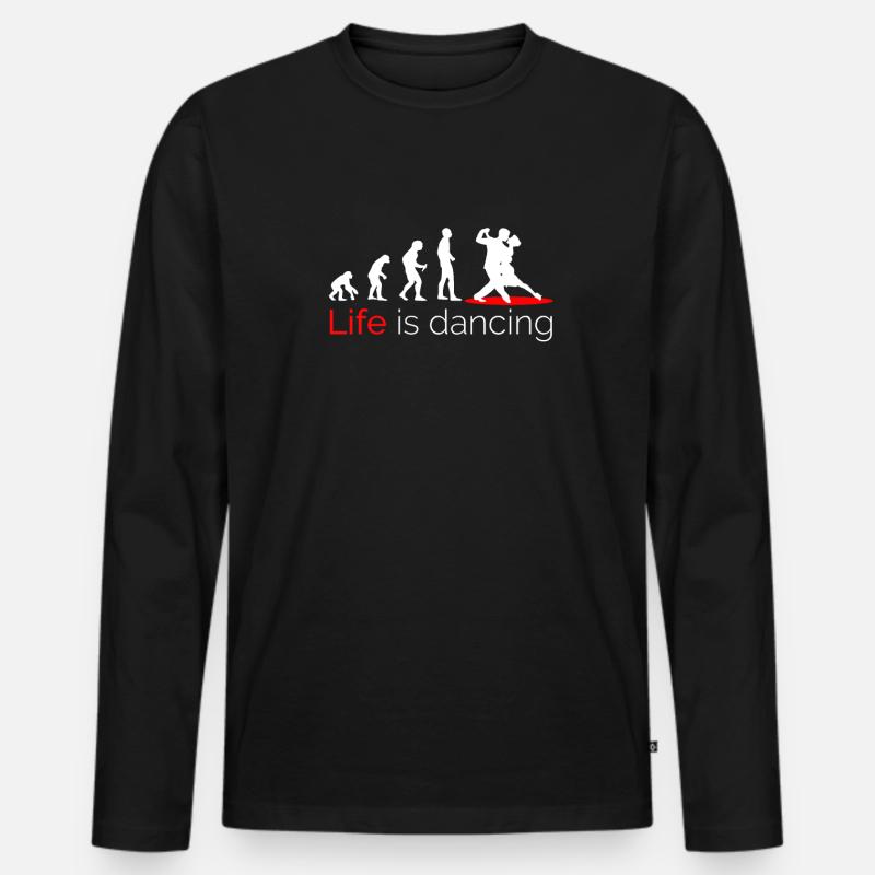 Tanzen Tänzer Paartanz Evolution - Männer Premium Bio Langarmshirt - Schwarz