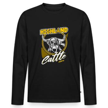 Bovins Highland Bovins Highland - T-shirt manches longues Premium bio Homme - noir - Devant - Nico (187cm)