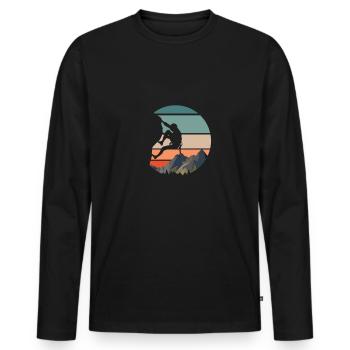 Cadeau de rocher boulderer vintage - T-shirt manches longues Premium bio Homme - noir - Devant - Nico (187cm)