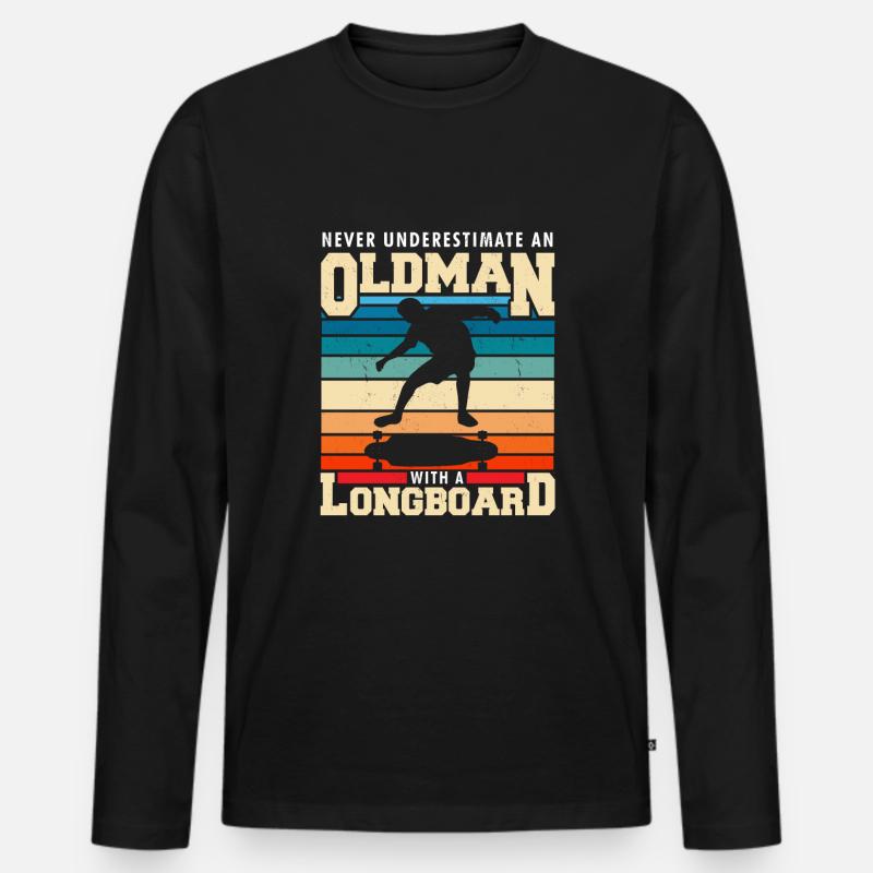 Longboard - Männer Premium Bio Langarmshirt - Schwarz