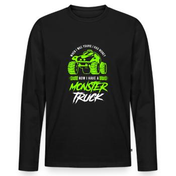 Ich habe einen Monster Truck - Männer Premium Bio Langarmshirt - Schwarz - Vorne - Nico (187cm)
