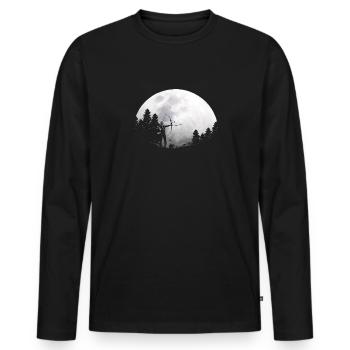 Moon bow archery - Men's Premium Organic Long Sleeve Shirt - black - Front - Nico (187cm)