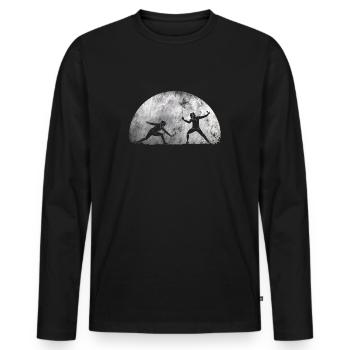 Moon fencing fencing duel - Men's Premium Organic Long Sleeve Shirt - black - Front - Nico (187cm)