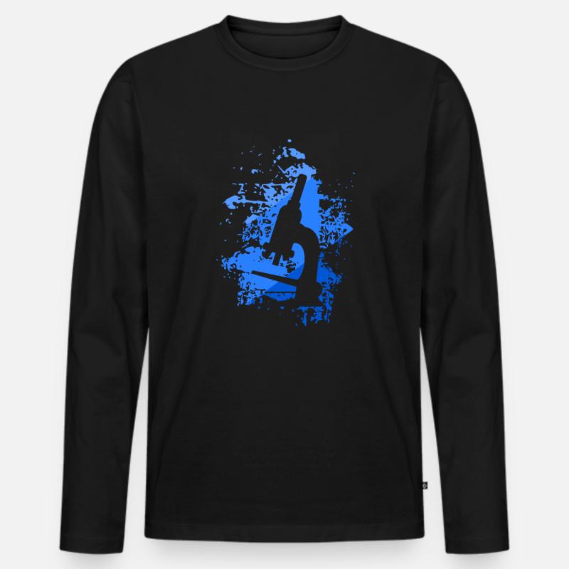 Mikroskop - Männer Premium Bio Langarmshirt - Schwarz