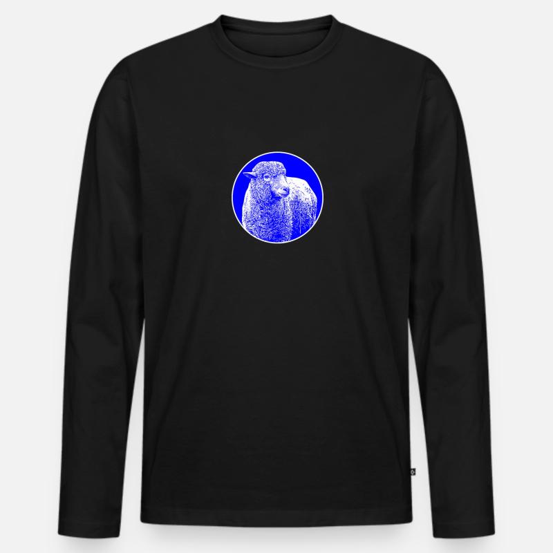 Merinoschaf Schafbock - Männer Premium Bio Langarmshirt - Schwarz