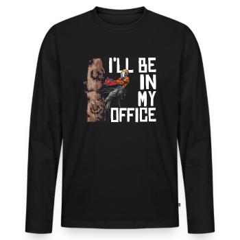 Motorsäge I'll Be In My Office Holzfäller - Männer Premium Bio Langarmshirt - Schwarz - Vorne - Nico (187cm)