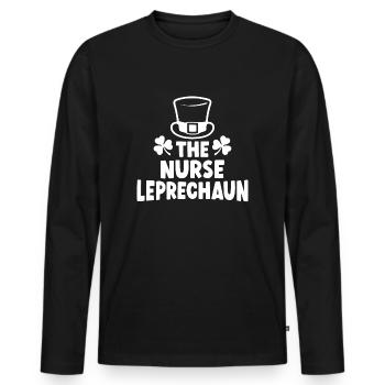Die Krankenschwester Leprechaun - Männer Premium Bio Langarmshirt - Schwarz - Vorne - Nico (187cm)