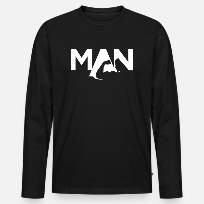 The Manly Man - Männer Premium Bio Langarmshirt - Schwarz