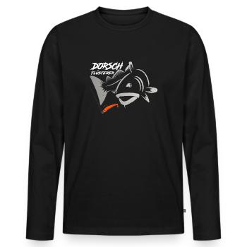 Dorsch Flüsterer Angeln - Männer Premium Bio Langarmshirt - Schwarz - Vorne - Nico (187cm)