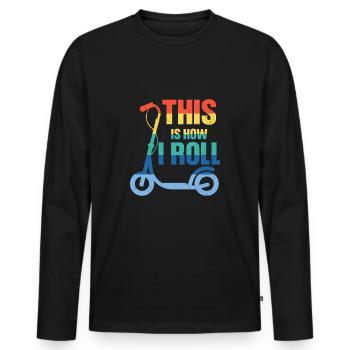 scooter e-scooter scooter e-scooter - T-shirt manches longues Premium bio Homme - noir - Devant - Nico (187cm)