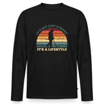 retro Sondler Sondengänger sondeln shirt bunt cool - Men's Premium Organic Long Sleeve Shirt - black - Front - Nico (187cm)