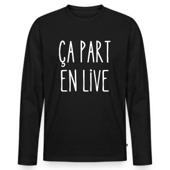 ça part en live - T-shirt manches longues Premium bio Homme - noir - Devant - Nico (187cm)