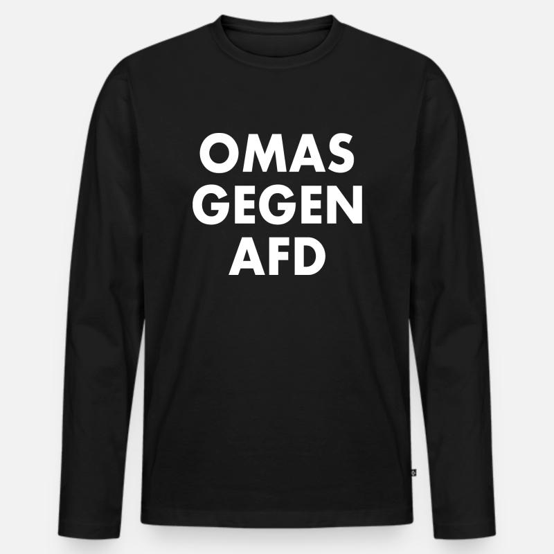Omas gegen afd - Männer Premium Bio Langarmshirt - Schwarz