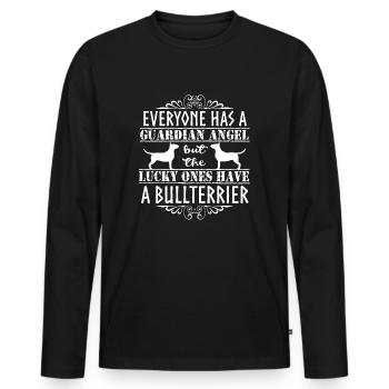 Bullterrier Angel 4 - T-shirt manches longues Premium bio Homme - noir - Devant - Nico (187cm)