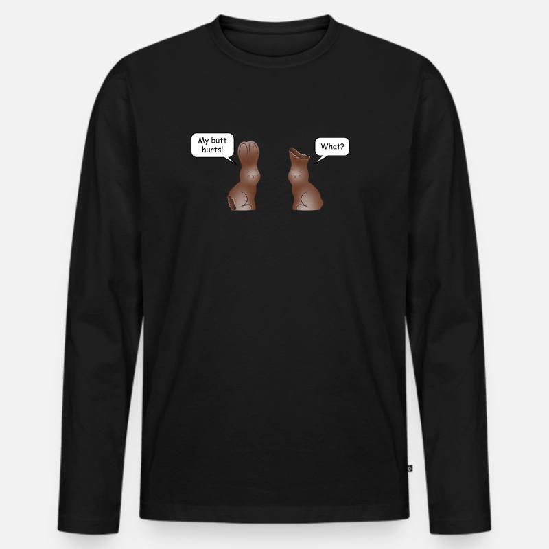 My butt hurts - Männer Premium Bio Langarmshirt - Schwarz