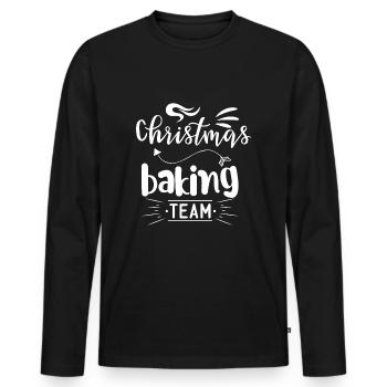 Équipe de cuisson de Noël - T-shirt manches longues Premium bio Homme - noir - Devant - Nico (187cm)