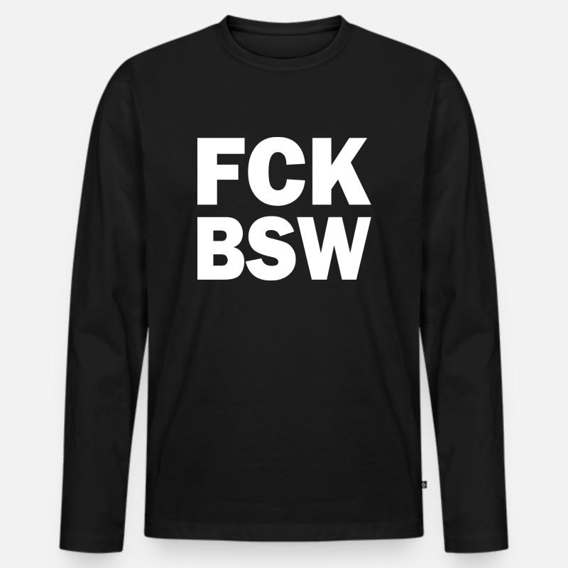 Fck bsw - Männer Premium Bio Langarmshirt - Schwarz