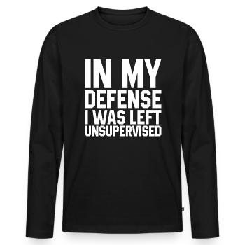 J’ai été laissé sans surveillance Citation - T-shirt manches longues Premium bio Homme - noir - Devant - Nico (187cm)
