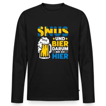 Snus Tabak Nikotin - Männer Premium Bio Langarmshirt - Schwarz - Vorne - Nico (187cm)