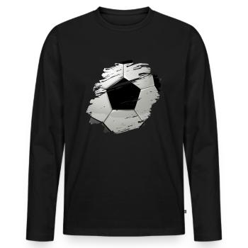 Fussball Liebe - Männer Premium Bio Langarmshirt - Schwarz - Vorne - Nico (187cm)