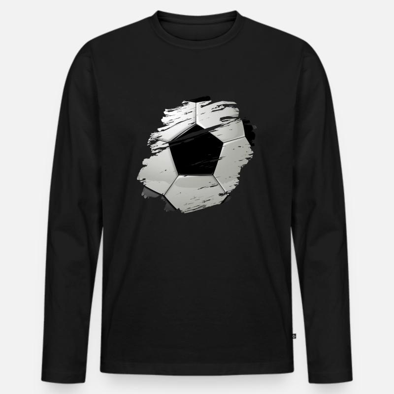 Fussball Liebe - Männer Premium Bio Langarmshirt - Schwarz