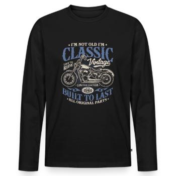 Millésime 1961 Born Moto Cadeau d’anniversaire - T-shirt manches longues Premium bio Homme - noir - Devant - Nico (187cm)