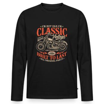 Millésime 1961 Born Moto Cadeau d’anniversaire - T-shirt manches longues Premium bio Homme - noir - Devant - Nico (187cm)