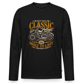 Millésime 1961 Born Moto Cadeau d’anniversaire - T-shirt manches longues Premium bio Homme - noir - Devant - Nico (187cm)