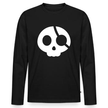 Skull with an eye patch - Men's Premium Organic Long Sleeve Shirt - black - Front - Nico (187cm)