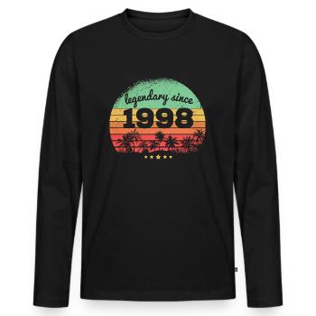 25 Years Old Legendary Since 1998 25th Birthday - Men's Premium Organic Long Sleeve Shirt - black - Front - Nico (187cm)
