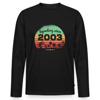 20 Years Old Legendary Since 2003 20th Birthday - Men's Premium Organic Long Sleeve Shirt - black - Front - Nico (187cm)