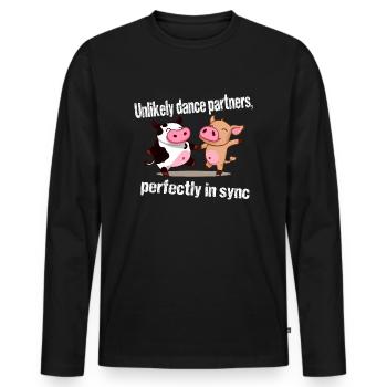 Unusual dance partners - Men's Premium Organic Long Sleeve Shirt - black - Front - Nico (187cm)