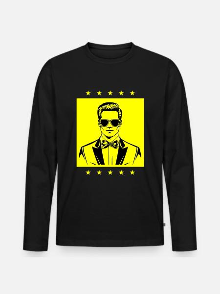 Groom Wedding Cool - Men's Premium Organic Long Sleeve Shirt - black