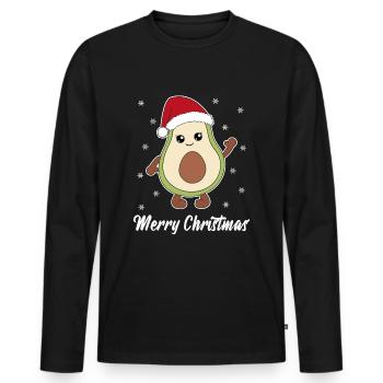 Avocado Christmas gift Christmas present - Men's Premium Organic Long Sleeve Shirt - black - Front - Nico (187cm)