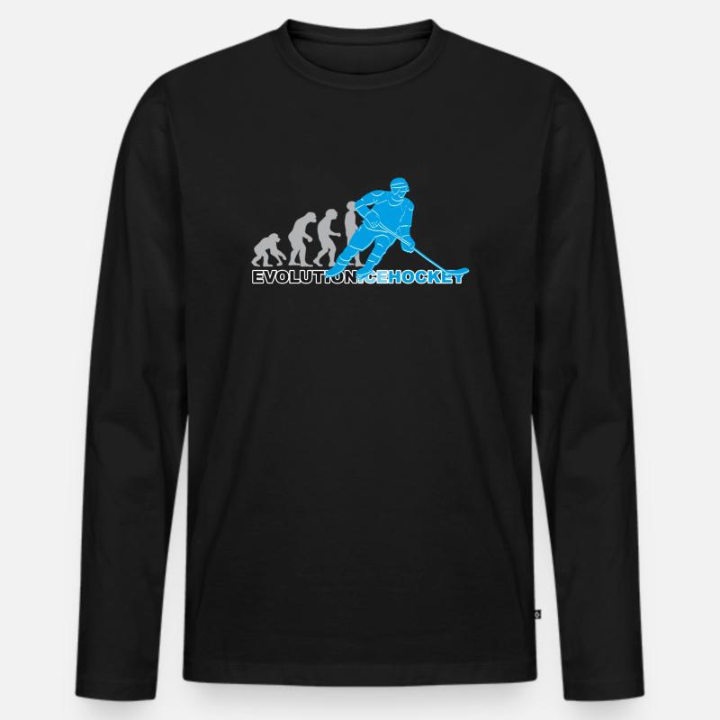 Evolution Ice Hockey, Eishockey - Männer Premium Bio Langarmshirt - Schwarz