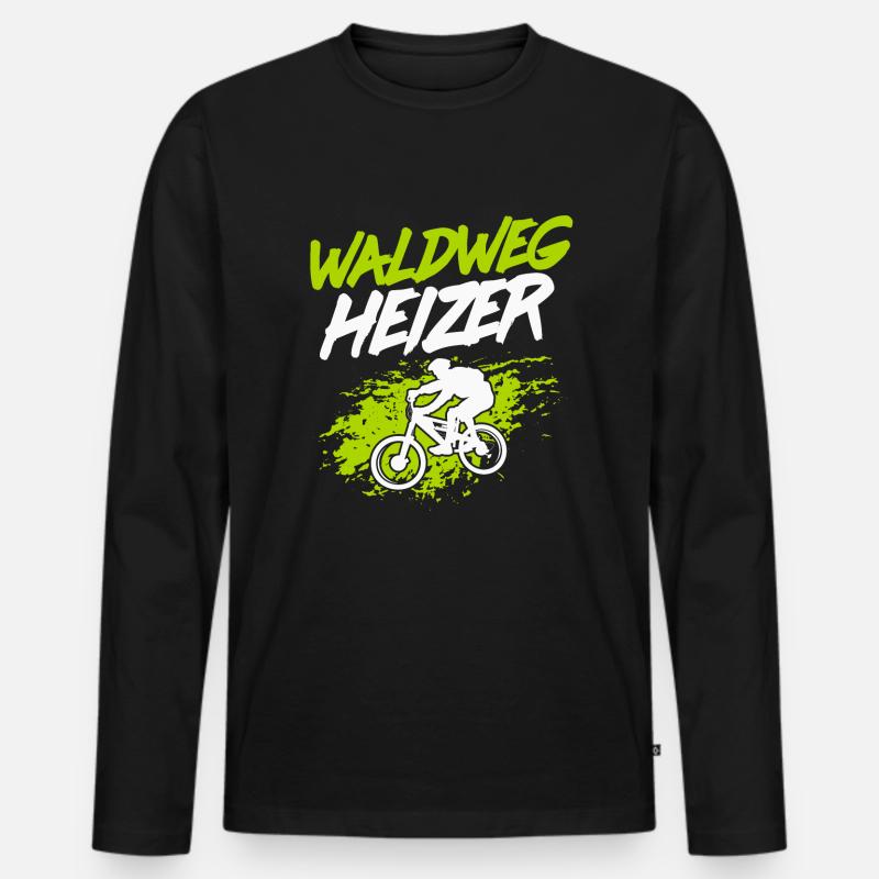 MTB Mountainbiker - Waldweg Heizer - Männer Premium Bio Langarmshirt - Schwarz