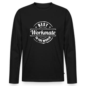 Best colleague, best colleague at work, gift - Men's Premium Organic Long Sleeve Shirt - black - Front - Nico (187cm)
