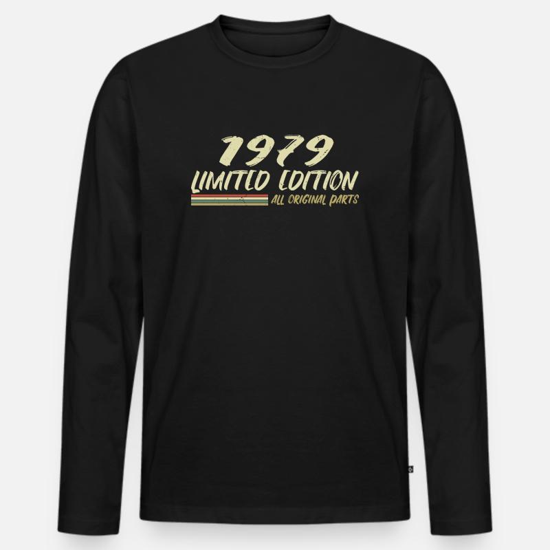 1979 Geburtstagsgeschenkidee 1979 - Männer Premium Bio Langarmshirt - Schwarz